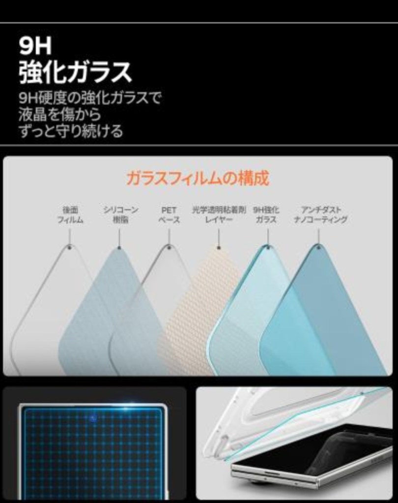 クリーニング→ガイド枠で中央からゆっくり