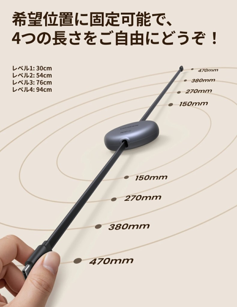 UGREEN 巻き取り収納の様子