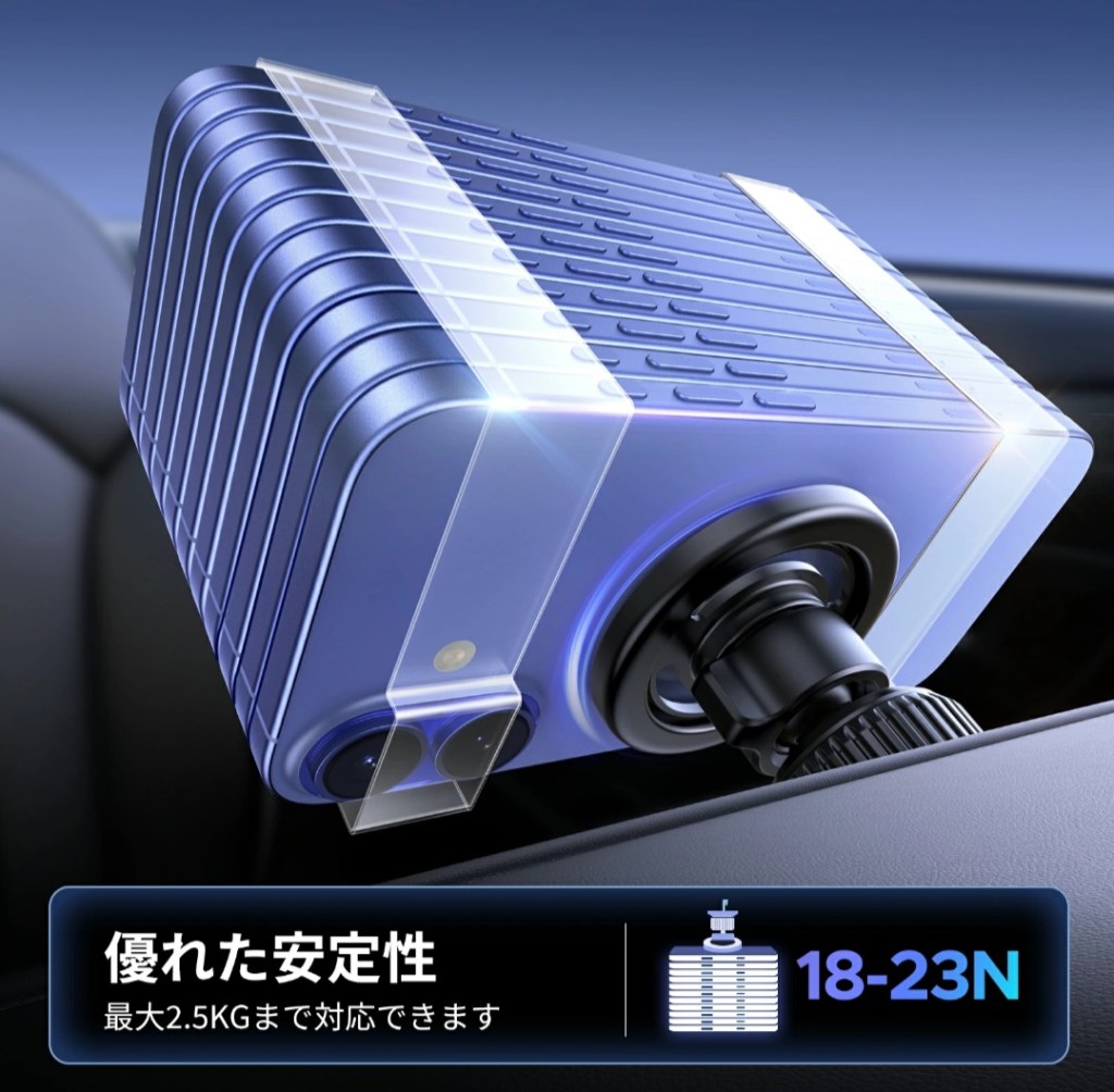 UGREEN MagSafe車載ホルダー マグネット部アップ