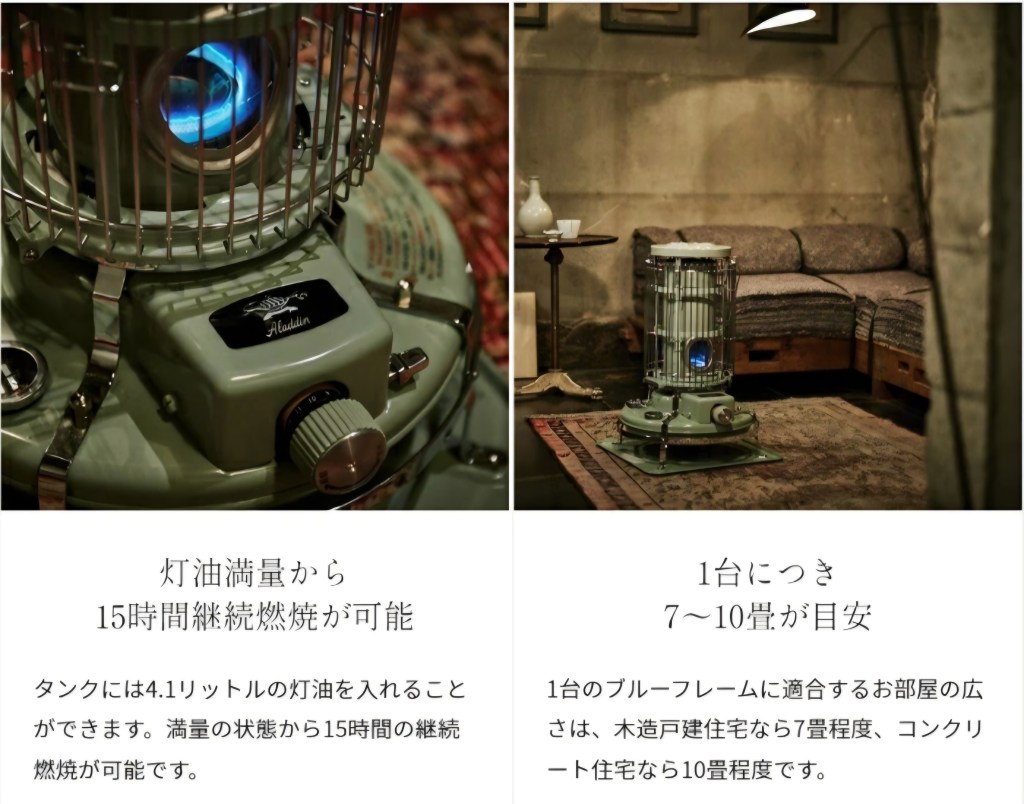 アラジン ブルーフレーム BF3911-G 使用イメージ